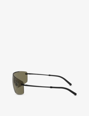 OLIVER PEOPLES: OV1344S R-5 Shield-Frame Metal Sunglasses