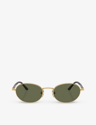 Shop Persol Women's Gold Po1018s Ida Round-frame Metal Sunglasses