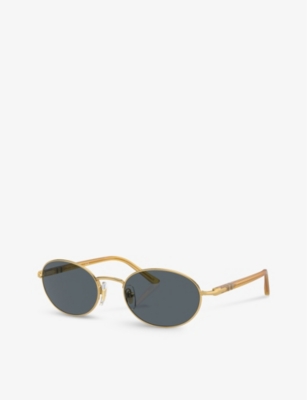 PERSOL: PO1018S round-frame metal sunglasses