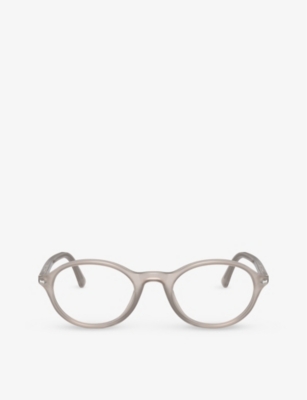Persol Womens Grey Po3351v Round-frame Acetate Optical Glasses