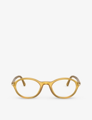 Persol Womens Yellow Po3351v Round-frame Acetate Optical Glasses In Yellow