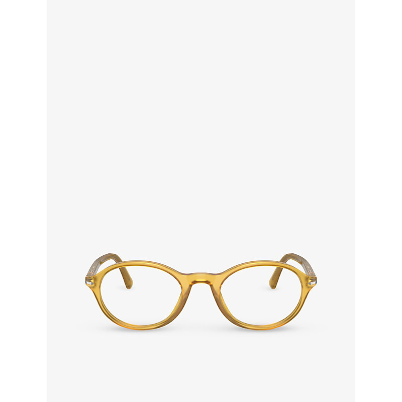 Persol Womens Yellow Po3351v Round-frame Acetate Optical Glasses