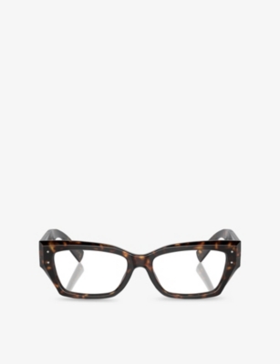 Dolce & Gabbana Womens Brown Dg3387 Rectangle-frame Acetate Optical Glasses In Brown