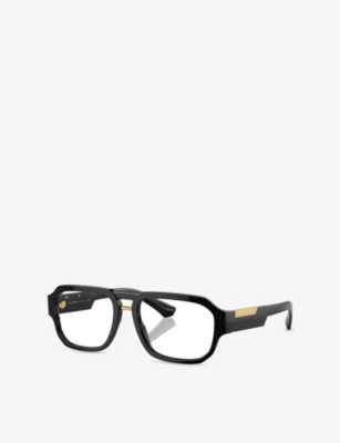 Dolce & Gabbana Womens Black Dg3389 Pilot-frame Acetate Optical Glasses In Black
