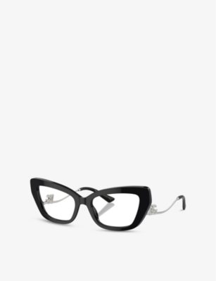 Dolce & Gabbana Womens Black Dg3391b Cat-eye Acetate Optical Glasses In Black