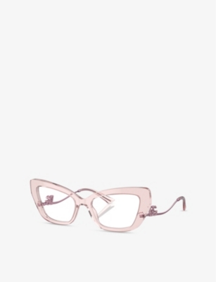 Dolce & Gabbana Womens Pink Dg3391b Cat-eye Acetate Optical Glasses In Pink