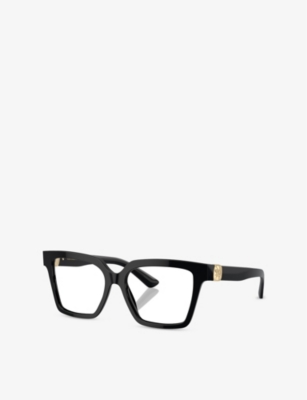 Dolce & Gabbana Womens Black Dg3395 Square-frame Acetate Optical Glasses In Black