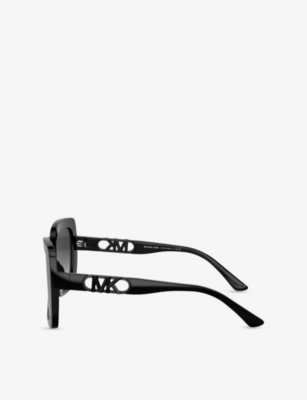 Michael Kors Womens Mk2213 Nice Butterfly-frame Acetate Sunglasses Black In Black