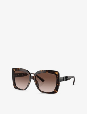 Michael Kors Womens Mk2213 Nice Butterfly-frame Acetate Sunglasses Brown In Brown