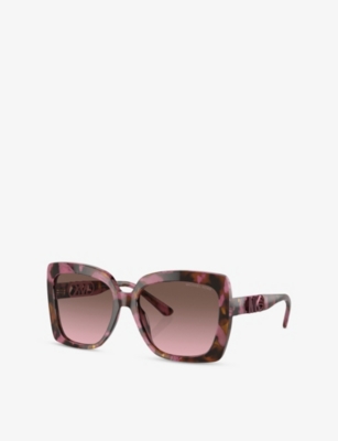 Michael Kors Womens Mk2213 Nice Butterfly-frame Acetate Sunglasses Brown In Brown