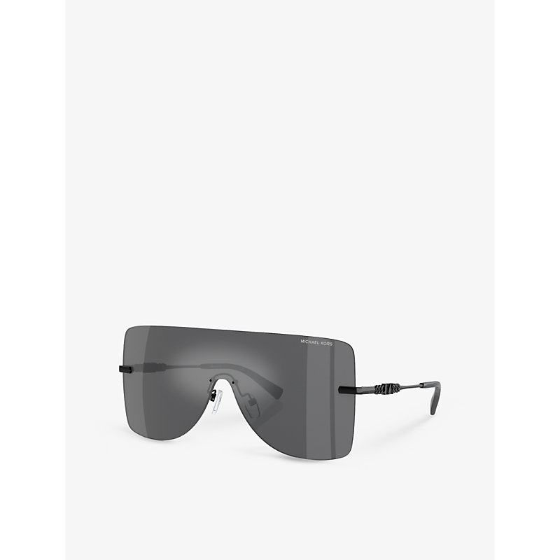 Shop Michael Kors Women's Black Mk1148 London Square-frame Metal Sunglasses