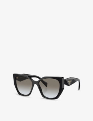 Shop Prada Womens Black Pr 19zs Square-frame Acetate Sunglasses
