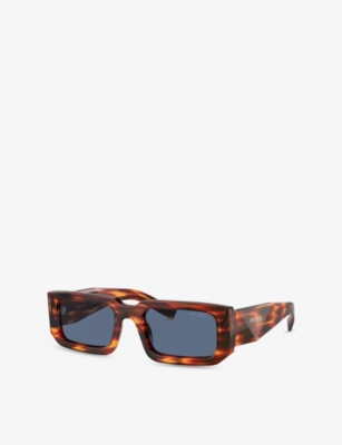 Prada Womens Pr 06ys Tortoiseshell-pattern Acetate Sunglasses Brown In Brown