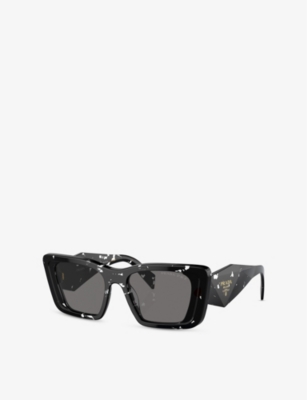 Prada Womens Pr 08ys Butterfly-frame Acetate Sunglasses Black In Black