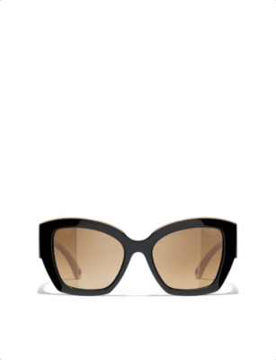 Pre-owned Chanel Womens Black Square-frame Sunglasses