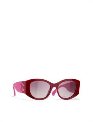 CHANEL: Oval-frame sunglasses