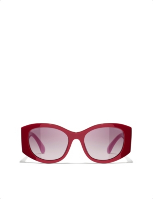 CHANEL: Oval-frame sunglasses