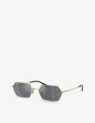Ray Ban Ray-ban Womens Gold Rb3728 Yevi Irregular-frame Metal Sunglasses In Gold
