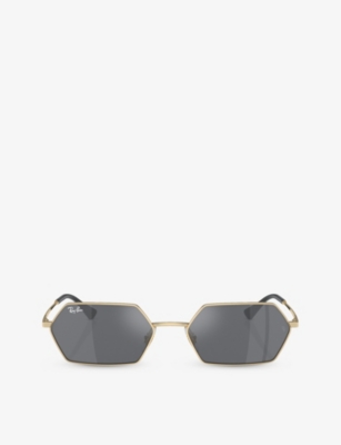 Ray Ban Ray-ban Womens Gold Rb3728 Yevi Irregular-frame Metal Sunglasses