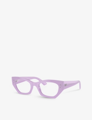 Ray Ban Womens Lilac Rx7330 Zena Round-frame Acetate Optical Glasses In Lilac