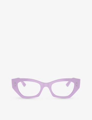 Ray Ban Ray-ban Womens Lilac Rx7330 Zena Round-frame Acetate Optical Glasses