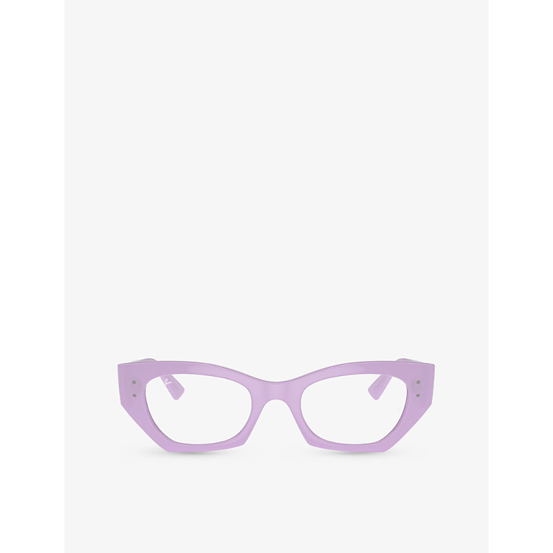 Ray Ban Ray-ban Womens Lilac Rx7330 Zena Round-frame Acetate Optical Glasses In Purple