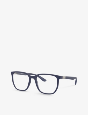 Shop Ray Ban Ray-ban Women's Blue Rx7235 Square-frame Acetate Optical Glasses