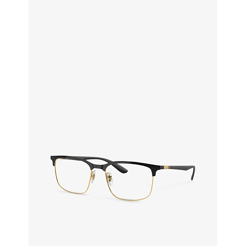 Shop Ray Ban Ray-ban Women's Black Rx6518 Square-frame Metal Optical Glasses