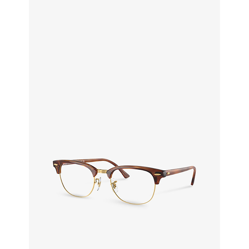 Shop Ray Ban Ray-ban Women's Brown Rx5154 Clubmaster Square-frame Acetate Optical Glasses