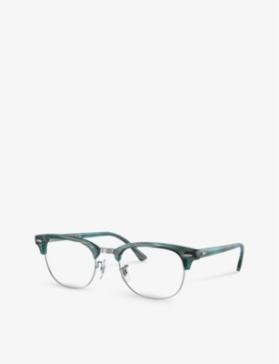Shop Ray Ban Ray-ban Women's Turquoise Rx5154 Clubmaster Square-frame Acetate Optical Glasses