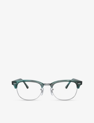 Shop Ray Ban Ray-ban Women's Turquoise Rx5154 Clubmaster Square-frame Acetate Optical Glasses