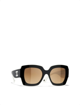 Pre-owned Chanel Womens Black Square-frame Sunglasses