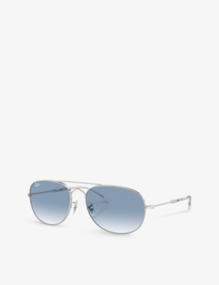 Ray Ban Ray-ban Womens Silver Rb3735 Bain Bridge Pilot-frame Metal Sunglasses In Silver