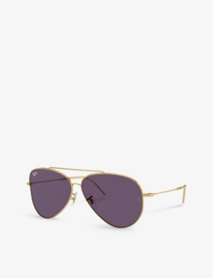 RAY-BAN: RBR0101S Aviator Reverse pilot-frame metal sunglasses