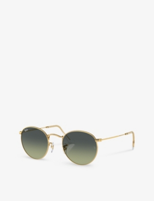 Ray Ban Womens Gold Rb3447 Round-frame Metal Sunglasses In Gold