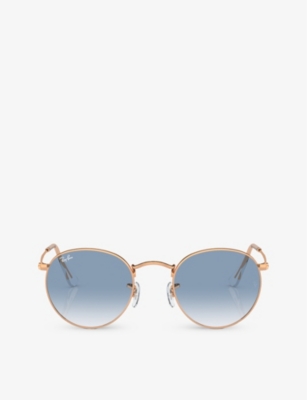 Ray Ban Ray-ban Womens Gold Rb3447 Round-frame Metal Sunglasses