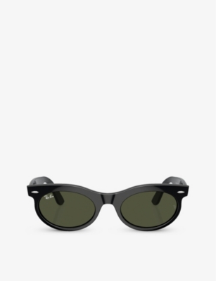 Shop Ray Ban Ray-ban Women's Black Rb2242 Wayfarer Oval-frame Propionate Sunglasses