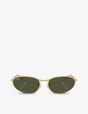 Ray Ban Ray-ban Womens Gold Rb3734 Irregular-frame Metal Sunglasses