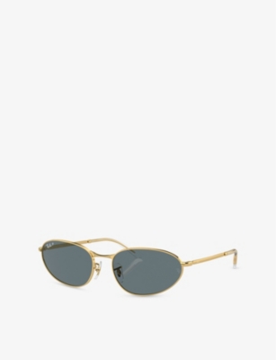 RAY-BAN: RB3734 Irregular-Frame Metal Sunglasses