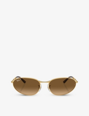 RAY-BAN: RB3734 oval-frame metal sunglasses