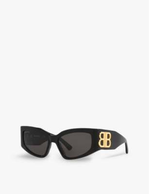 Balenciaga Womens Black Bb0321s Cat Eye-frame Acetate Sunglasses In Black