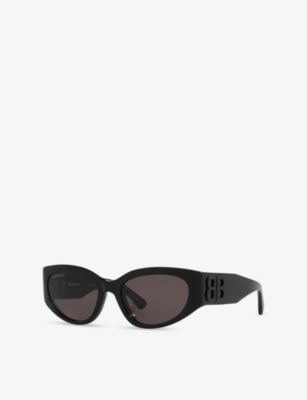 Balenciaga Womens Bb0324sk Cat Eye-frame Acetate Sunglasses Black In Black
