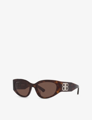 Balenciaga Womens Bb0324sk Cat Eye-frame Acetate Sunglasses Brown In Brown