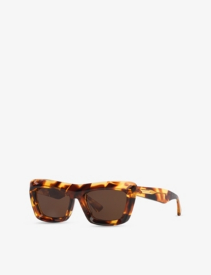 Ralph Lauren Womens 6j000431 Rectangle-frame Acetate Sunglasses Brown In Brown