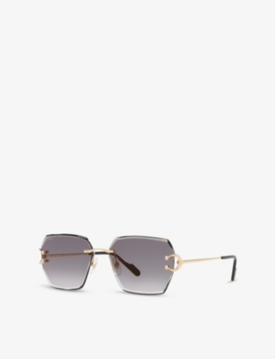 CARTIER: CT0466S Square-Frame Metal Sunglasses