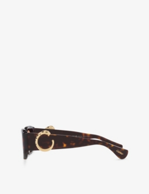 Cartier Womens Brown Ct0472s Panthère-c Cat Eye-frame Acetate Sunglasses In Brown