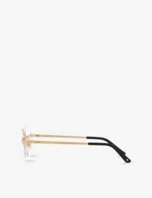 CARTIER: CT0478O Rectangle-Frame Metal Optical Glasses