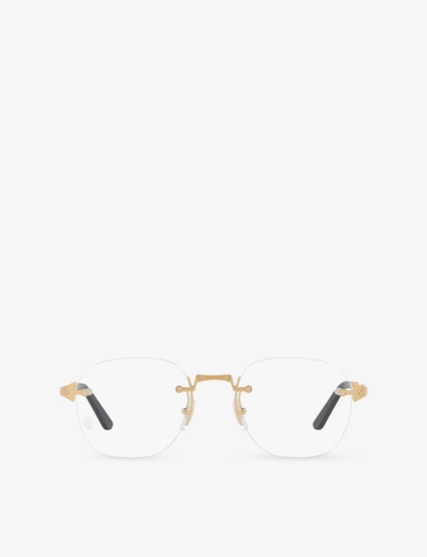 CT0478O Rectangle-Frame Metal Optical Glasses