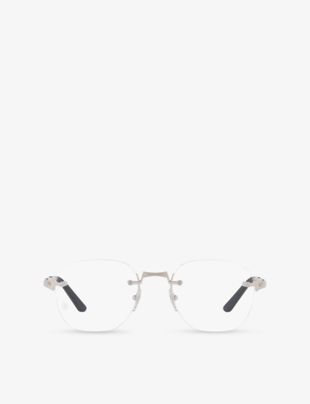 CT0478O Rectangle-Frame Metal Optical Glasses