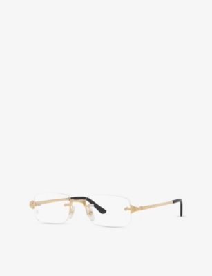 Cartier Ct0479o Oval-frame Metal Optical Glasses In Gold